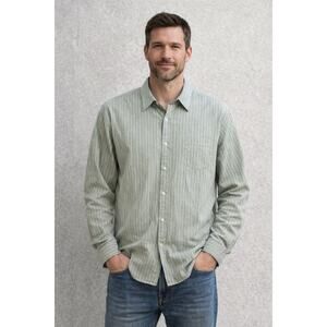 Polo Ralph Lauren Merrin Blue Stripe Button Down Shirt Men’s Large Cotton